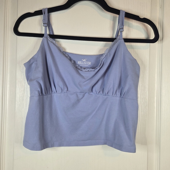 Hollister Tops - Hollister Lace Edge Cropped Tank Lavender Size Extra Large